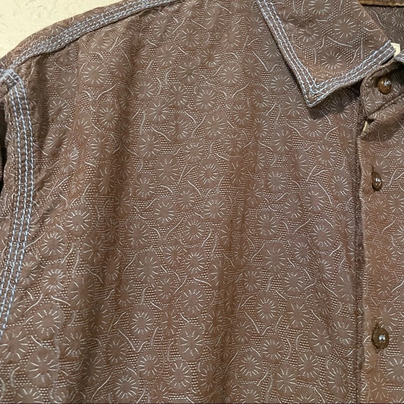 Pronto Uomo Men Dandelion Print Button Front Career Formal Dress Shirt Size XL - Picture 5 of 9